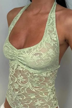 Fairycore Lace Halter Top