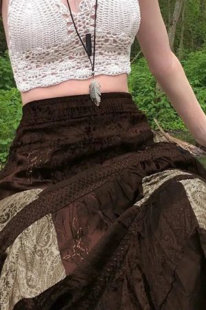 Fairycore Patchwork Maxi Skirt