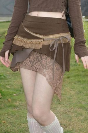 Fairycore Patchwork Mini Skirt