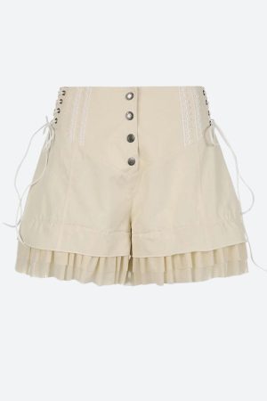 Fairycore Ruffled Lace Up Shorts