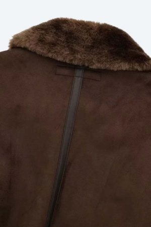 Faux Fur Collar Zip-Up Jacket