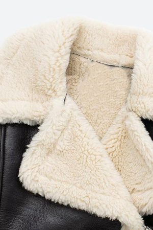 Faux Fur Lined Biker Jacket