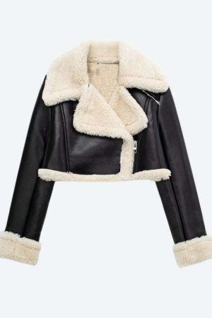 Faux Fur Lined Biker Jacket