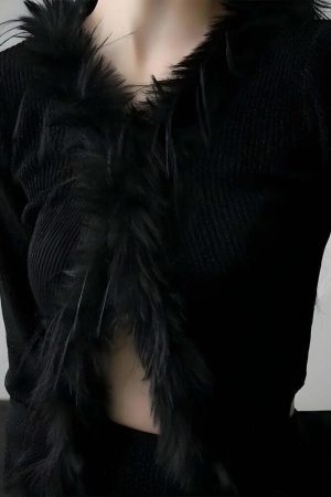 Faux Fur Trim Cardigan