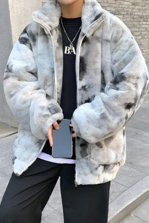 Faux Fur Zip-Up Teddy Jacket