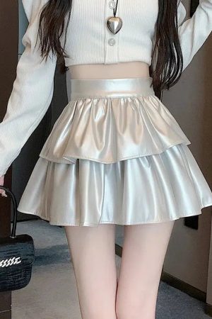 Faux Leather A-Line Mini Skirt