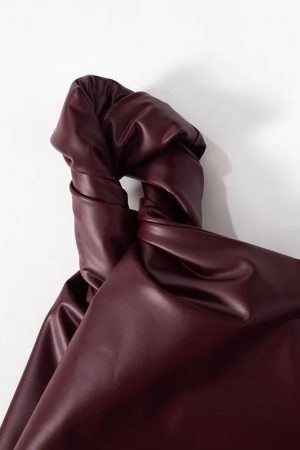 Faux Leather One Shoulder Top