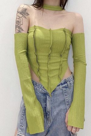 Flare Sleeved Halter Top