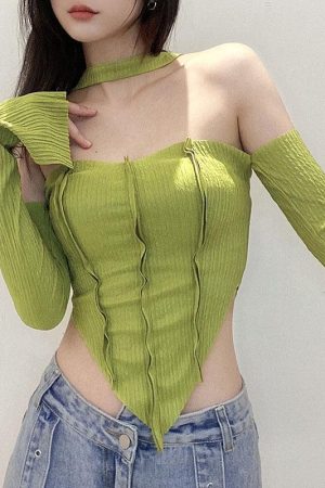 Flare Sleeved Halter Top