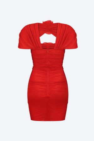 Floral Cut Out Mesh Mini Dress