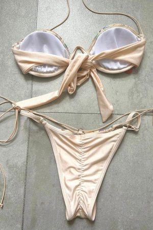 Floral Embroidered Bikini Set