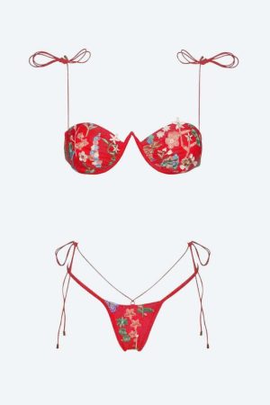 Floral Embroidered Bikini Set