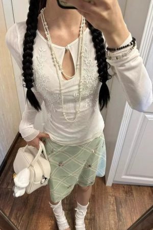 Floral Embroidered Mesh Top