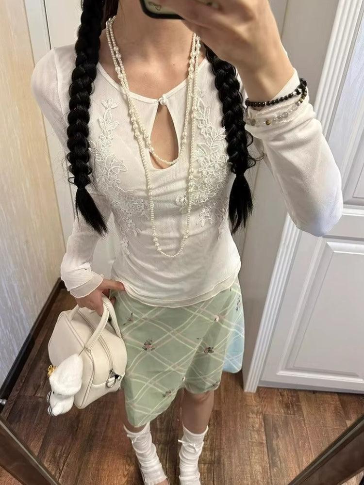 Floral Embroidered Mesh Top Floral Embroidered Mesh Top