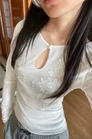 Floral Embroidered Mesh Top