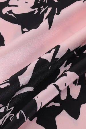 Floral Neck Tie Satin Top