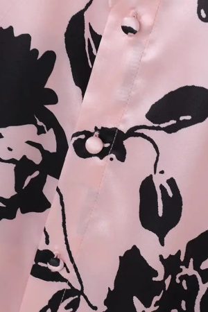 Floral Neck Tie Satin Top