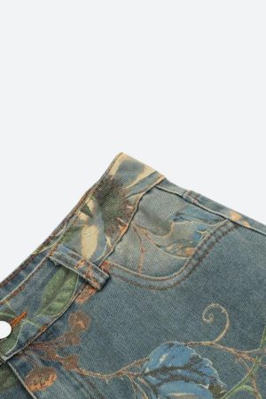 Floral Wide Leg Jeans