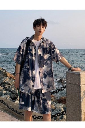 Flower Shirt & Shorts Two Piece Set