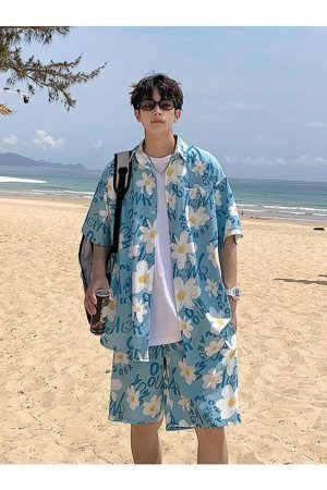 Flower Shirt & Shorts Two Piece Set