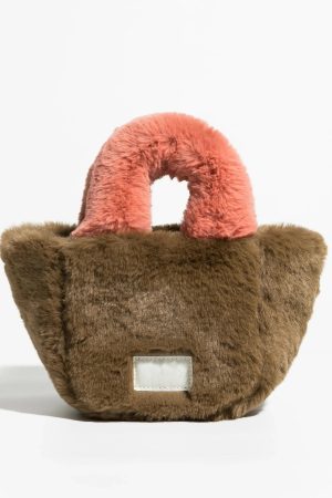 Fluffy Faux Fur Basket Handbag