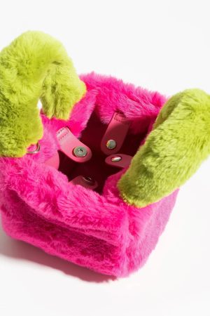 Fluffy Faux Fur Basket Handbag