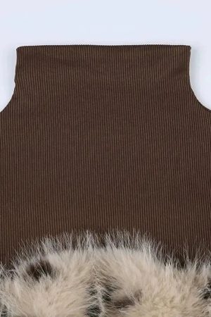 Fluffy Leopard Top