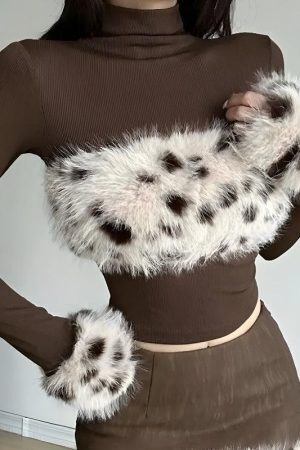 Fluffy Leopard Top