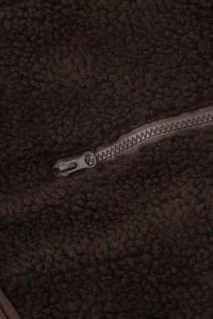 Funnel Neck Zip-Up Teddy Hoodie