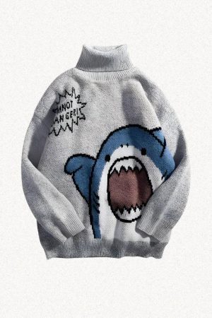 Funny Shark Knitted Sweater