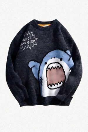 Funny Shark Knitted Sweater