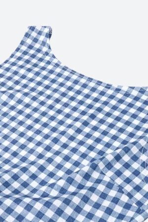 Gingham Bow Backless Top