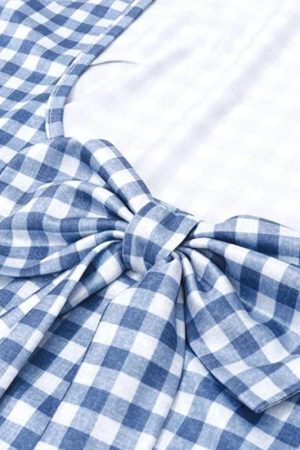 Gingham Bow Backless Top