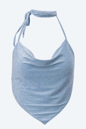 Glitter Backless Crop Top