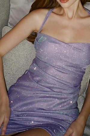 Glitter Backless Mini Dress
