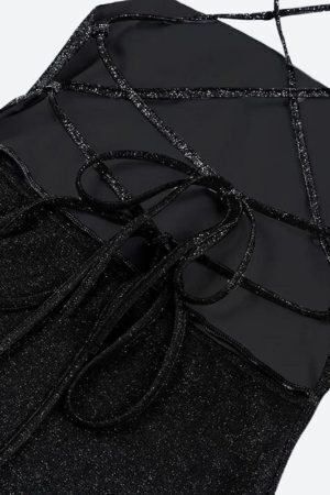 Glitter Backless Mini Dress