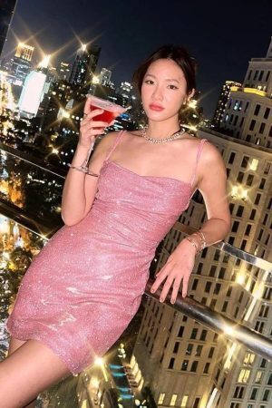 Glitter Backless Mini Dress