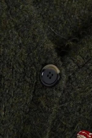 Goblincore Leaf Embroidery Cardigan