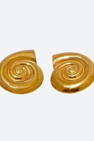 Gold Sea Shell Necklace & Earrings