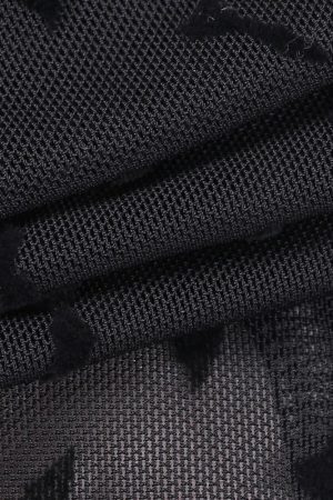 Goth Bat Mesh Bustier Crop Top