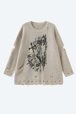 Goth Distressed Sweater