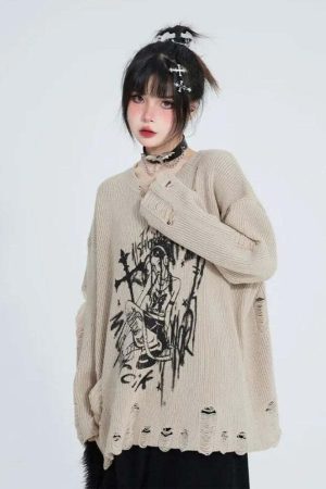Goth Distressed Sweater