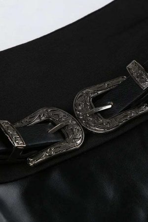 Goth Double Slit Maxi Skirt