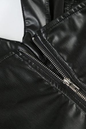 Goth Faux Leather Crop Top