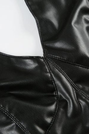 Goth Faux Leather Crop Top