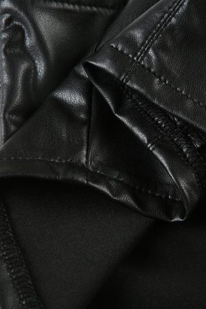 Goth Faux Leather Crop Top