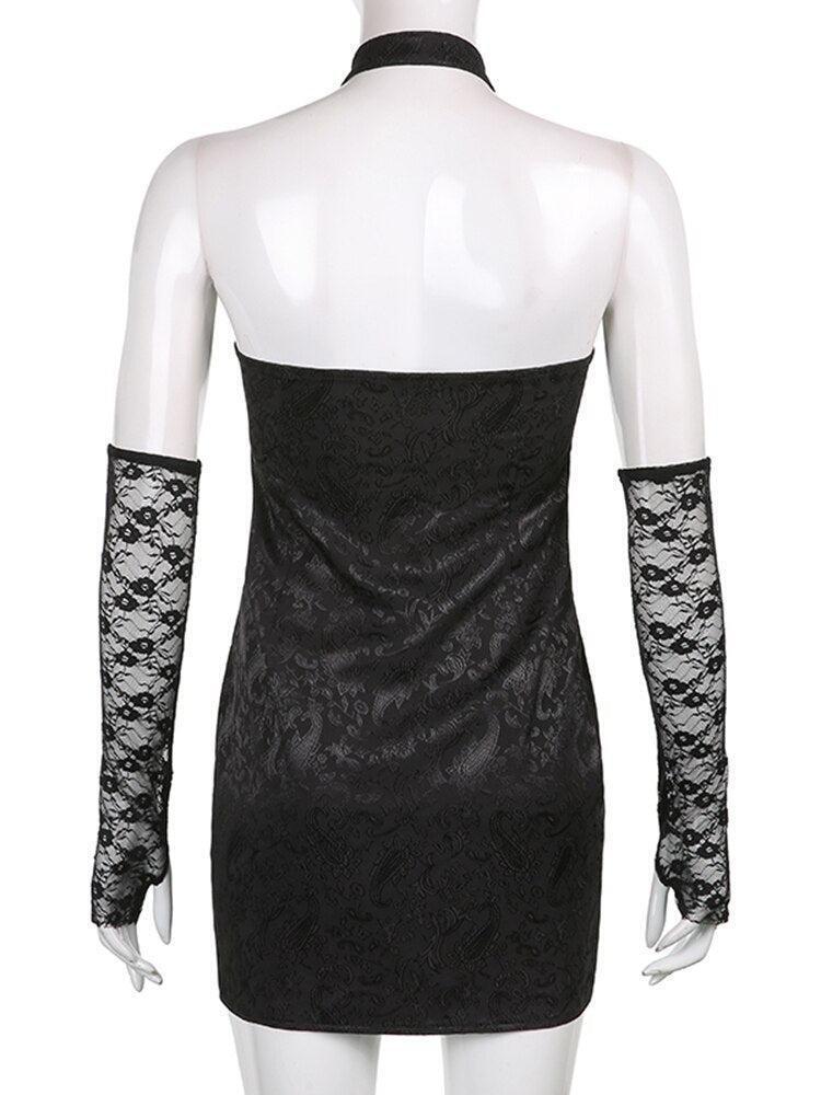 Goth Halter Mini Dress Goth Halter Mini Dress