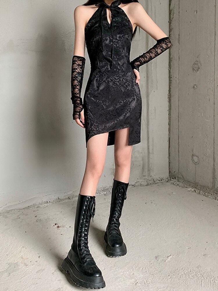 Goth Halter Mini Dress Goth Halter Mini Dress