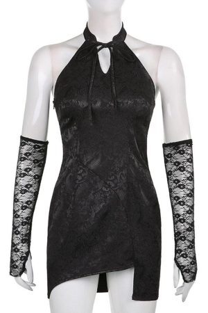 Goth Halter Mini Dress