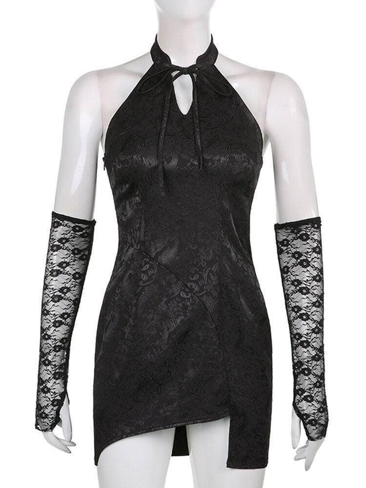 Goth Halter Mini Dress Goth Halter Mini Dress